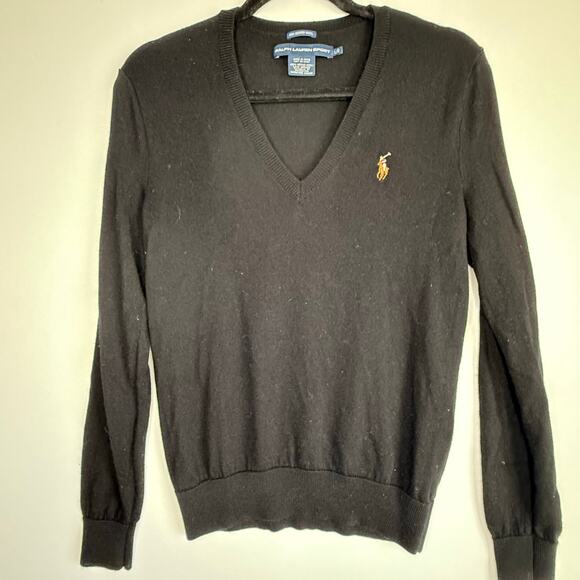 Ralph Lauren Sport Black Wool Sweater, Size L - Picture 1 of 6